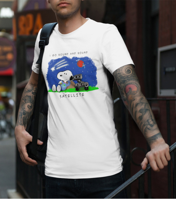 Snoopy I Go Round And Round Satellite Space Adventure T-Shirt