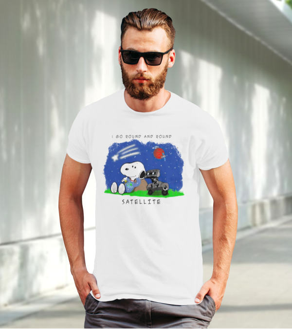 Snoopy I Go Round And Round Satellite Space Adventure T-Shirt