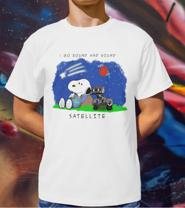 Snoopy I Go Round And Round Satellite Space Adventure T-Shirt