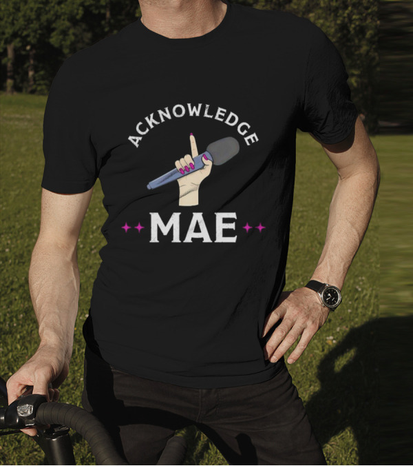 Acknowledge Mae Microphone Hand Gesture With Stars T-Shirt