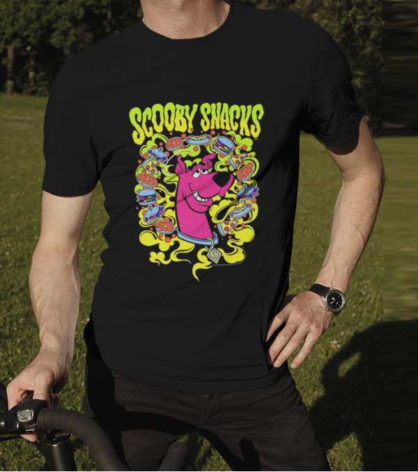 Scooby Snacks Scooby Doo Illustrated Neon Collage T-Shirt