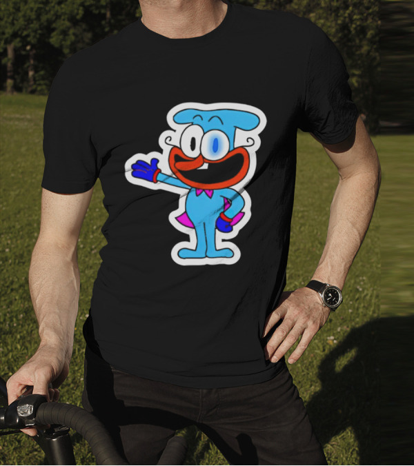 The Doise Cartoon Character With Blue Outfit And Red Accent Detailing T-Shirt