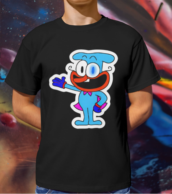 The Doise Cartoon Character With Blue Outfit And Red Accent Detailing T-Shirt