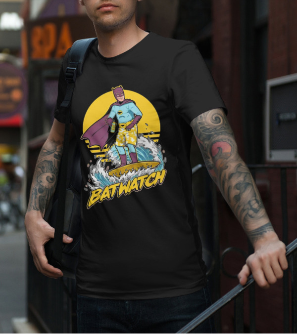 Batwatch Batman Surfing Bat Beach Summer T-Shirt