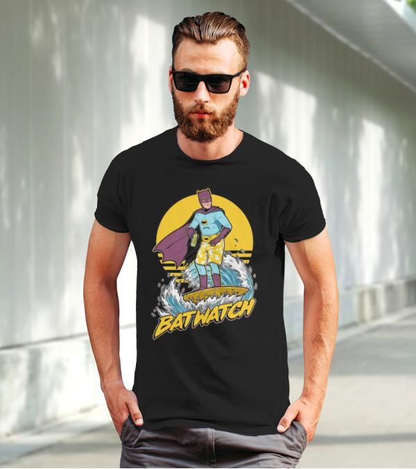 Batwatch Batman Surfing Bat Beach Summer T-Shirt