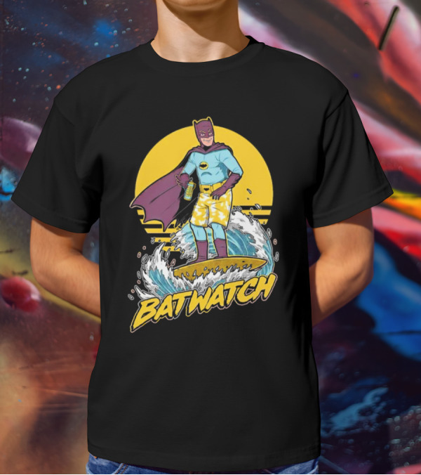 Batwatch Batman Surfing Bat Beach Summer T-Shirt