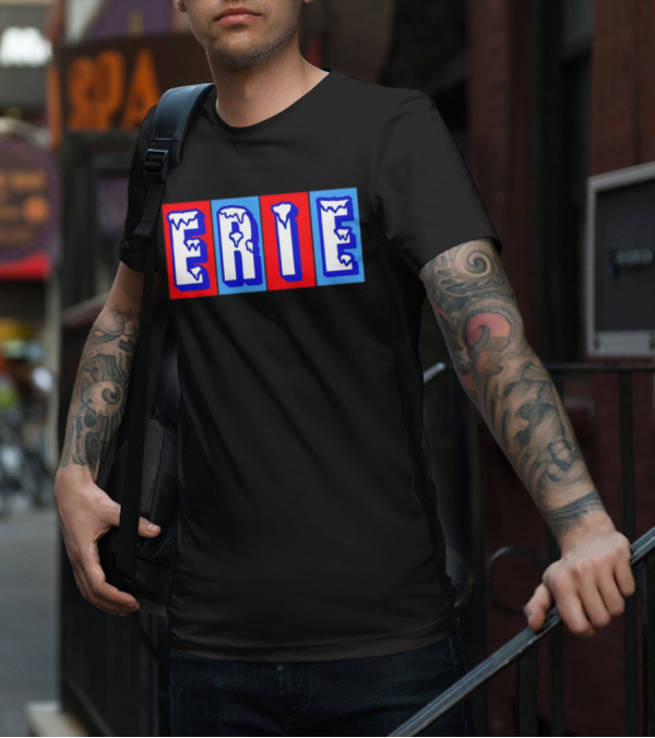 ERIE Ice Block Letters T-Shirt