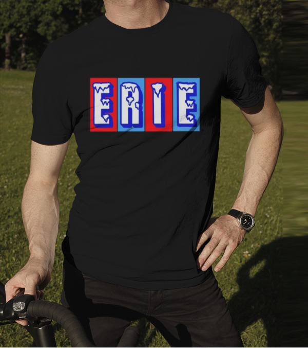 ERIE Ice Block Letters T-Shirt