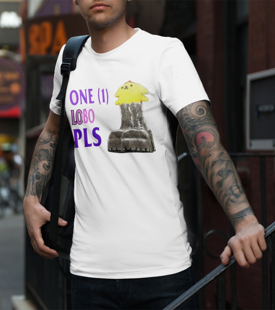 ONE (1) LOBO PLS Yellow Character Black Boots T-Shirt