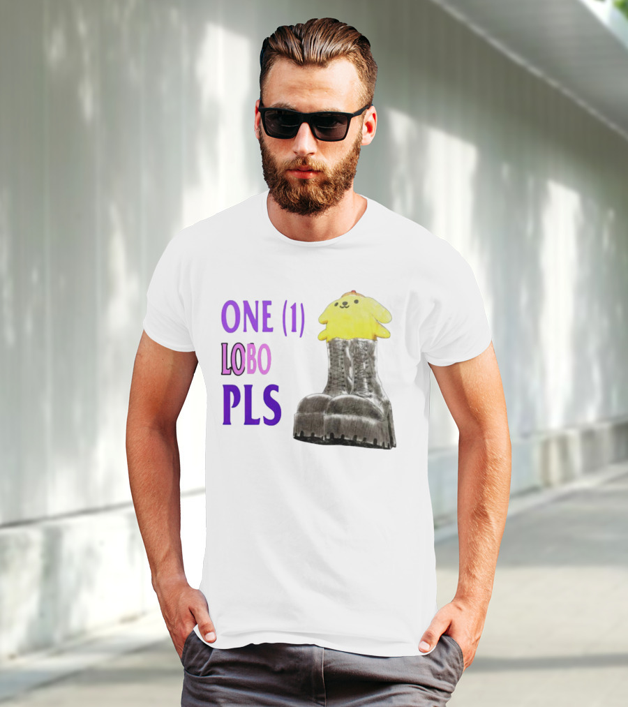 ONE (1) LOBO PLS Yellow Character Black Boots T-Shirt