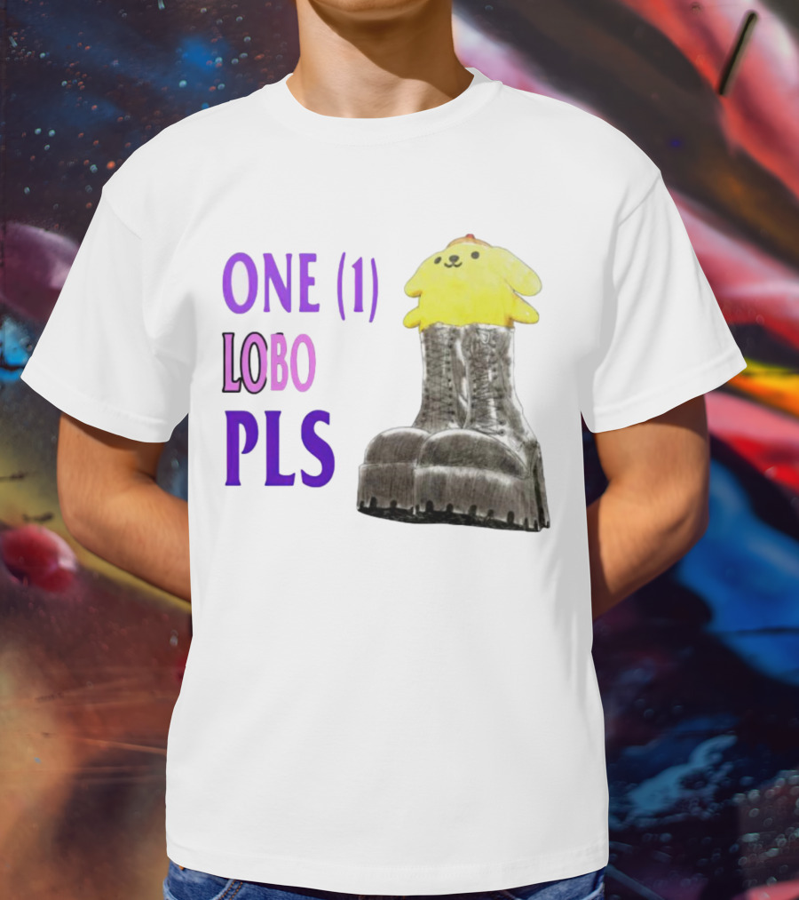 ONE (1) LOBO PLS Yellow Character Black Boots T-Shirt