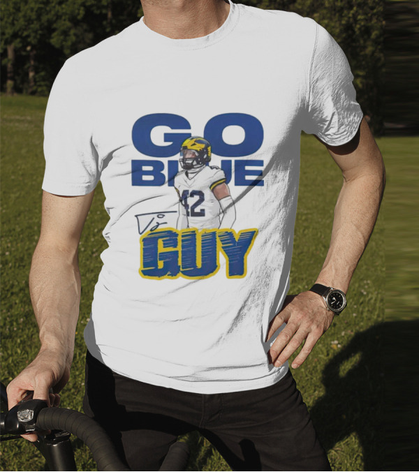 Go Blue Tj Guy 42 Football Player T-Shirt