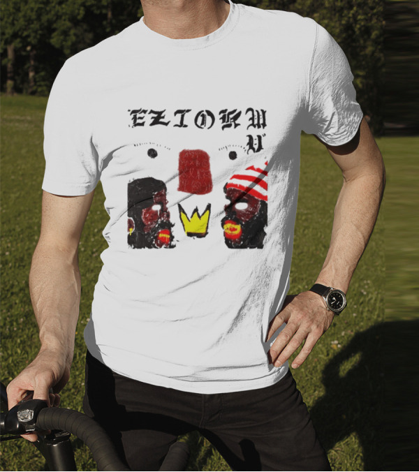 Eziokwu Mixtape Album Crowned Faces With Red Beanie And Glowing Accents T-Shirt