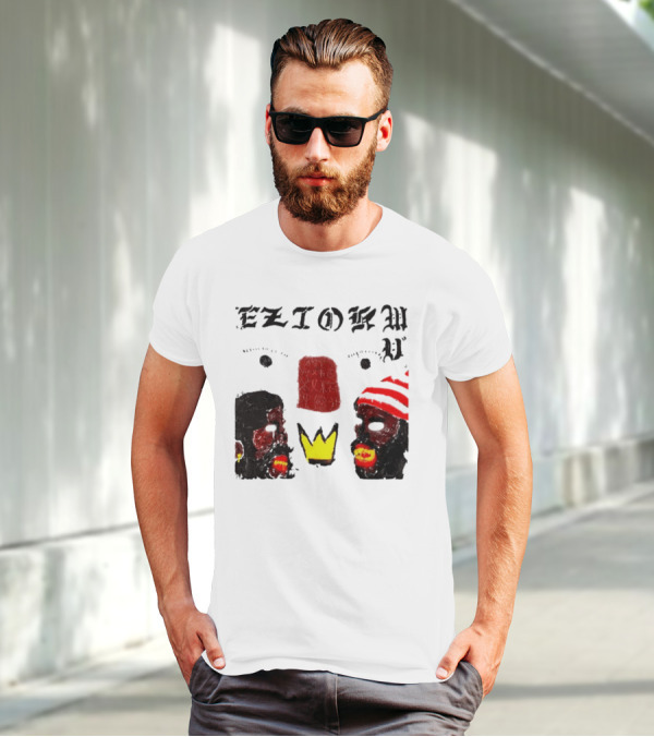 Eziokwu Mixtape Album Crowned Faces With Red Beanie And Glowing Accents T-Shirt