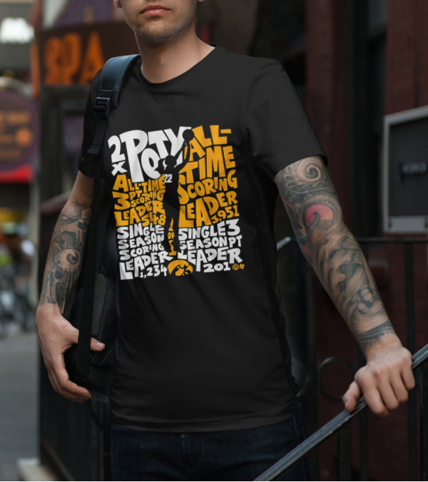 2X POTY Iowa All Time Scoring Leader 3951 Single Season Scoring Leader 1234 T-Shirt