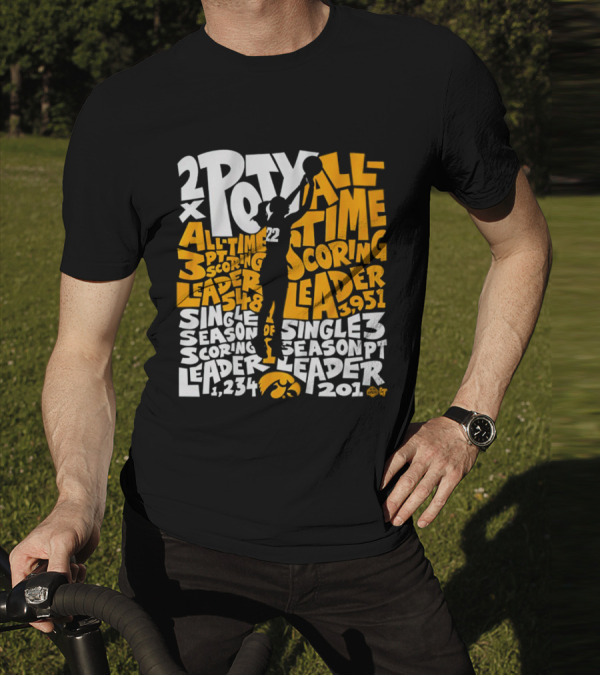2X POTY Iowa All Time Scoring Leader 3951 Single Season Scoring Leader 1234 T-Shirt