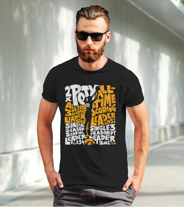 2X POTY Iowa All Time Scoring Leader 3951 Single Season Scoring Leader 1234 T-Shirt