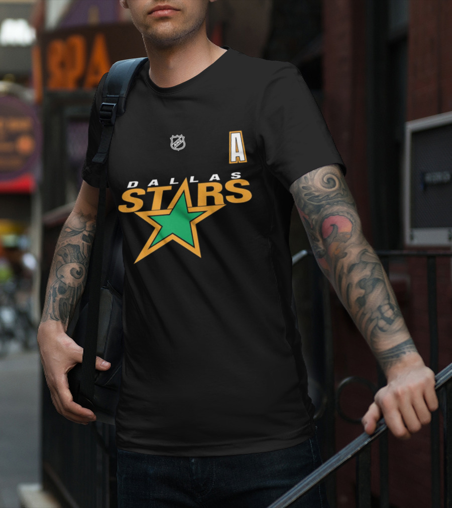 Dallas Stars NHL Hockey Team Logo And Letter A T-Shirt