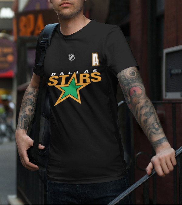 Dallas Stars NHL Hockey Team Logo And Letter A T-Shirt