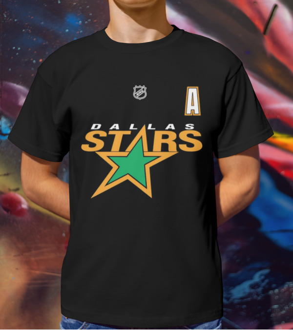 Dallas Stars NHL Hockey Team Logo And Letter A T-Shirt