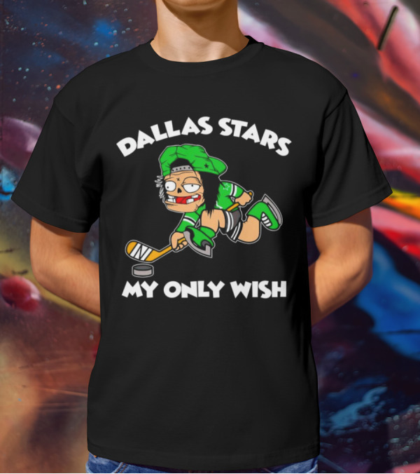 Dallas Stars My Only Wish Hockey Cartoon Character T-Shirt