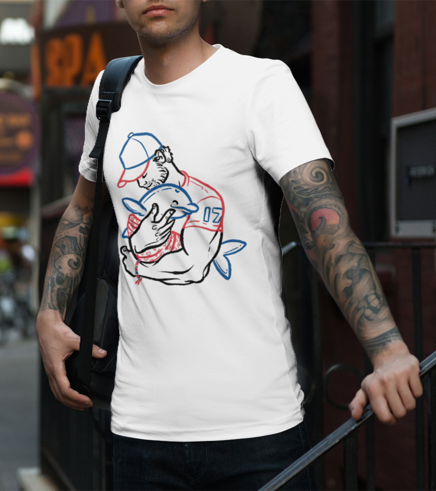 Dolphin I Love You Dad 17 Baseball Player Hugging Child's Plush Toy T-Shirt