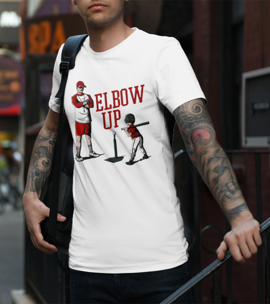 Elbow Up Baseball Coach Batting Stance T-Shirt