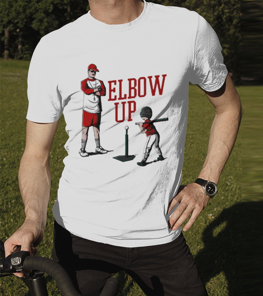 Elbow Up Baseball Coach Batting Stance T-Shirt