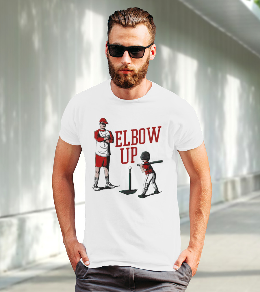 Elbow Up Baseball Coach Batting Stance T-Shirt