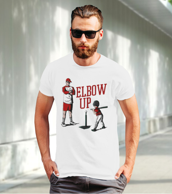 Elbow Up Baseball Coach Batting Stance T-Shirt