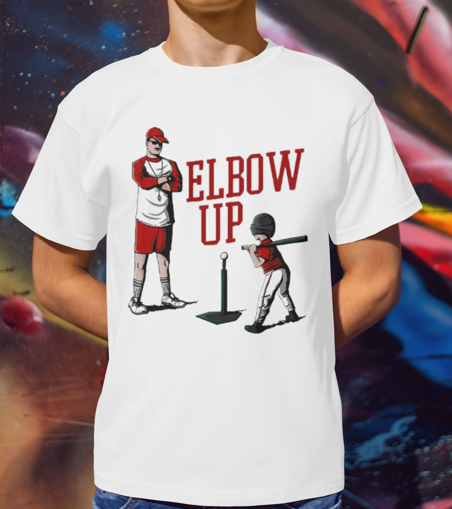 Elbow Up Baseball Coach Batting Stance T-Shirt
