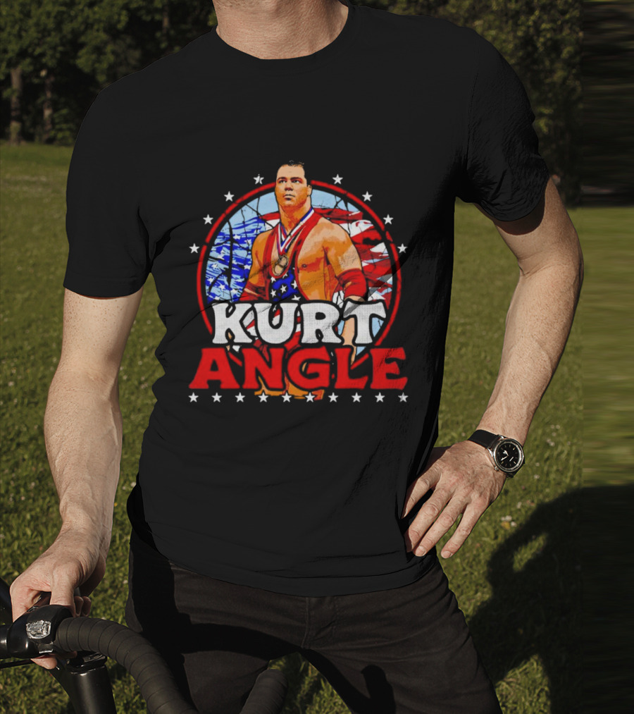 Kurt Angle Patriotic Stars And Stripes Wrestling T-Shirt