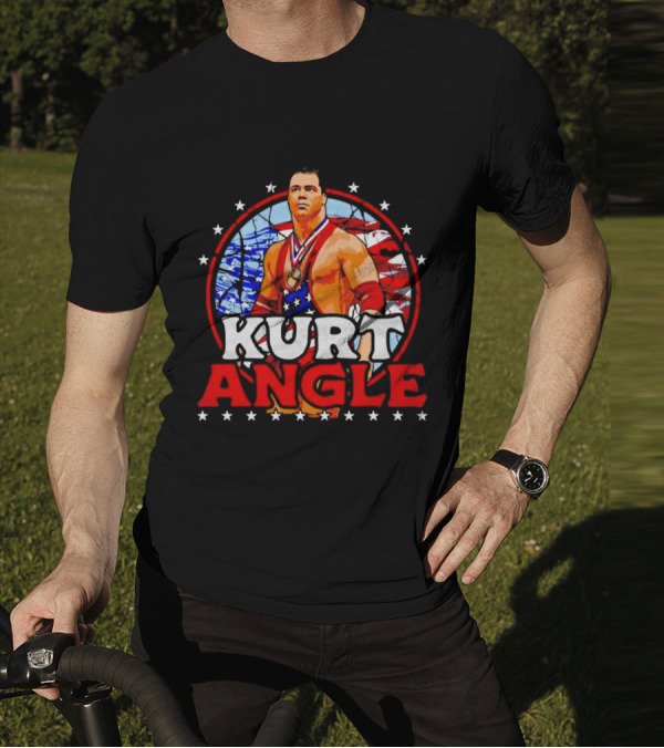 Kurt Angle Patriotic Stars And Stripes Wrestling T-Shirt