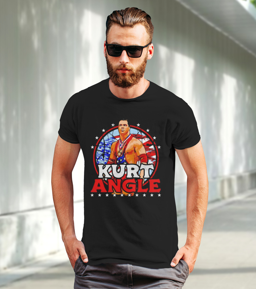 Kurt Angle Patriotic Stars And Stripes Wrestling T-Shirt