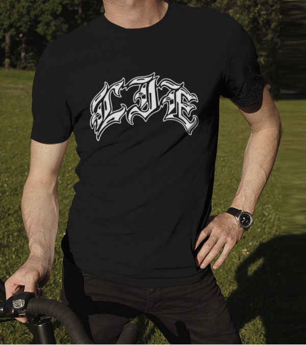 LIE Latinos Run Hardcore Gothic Styled Text T-Shirt