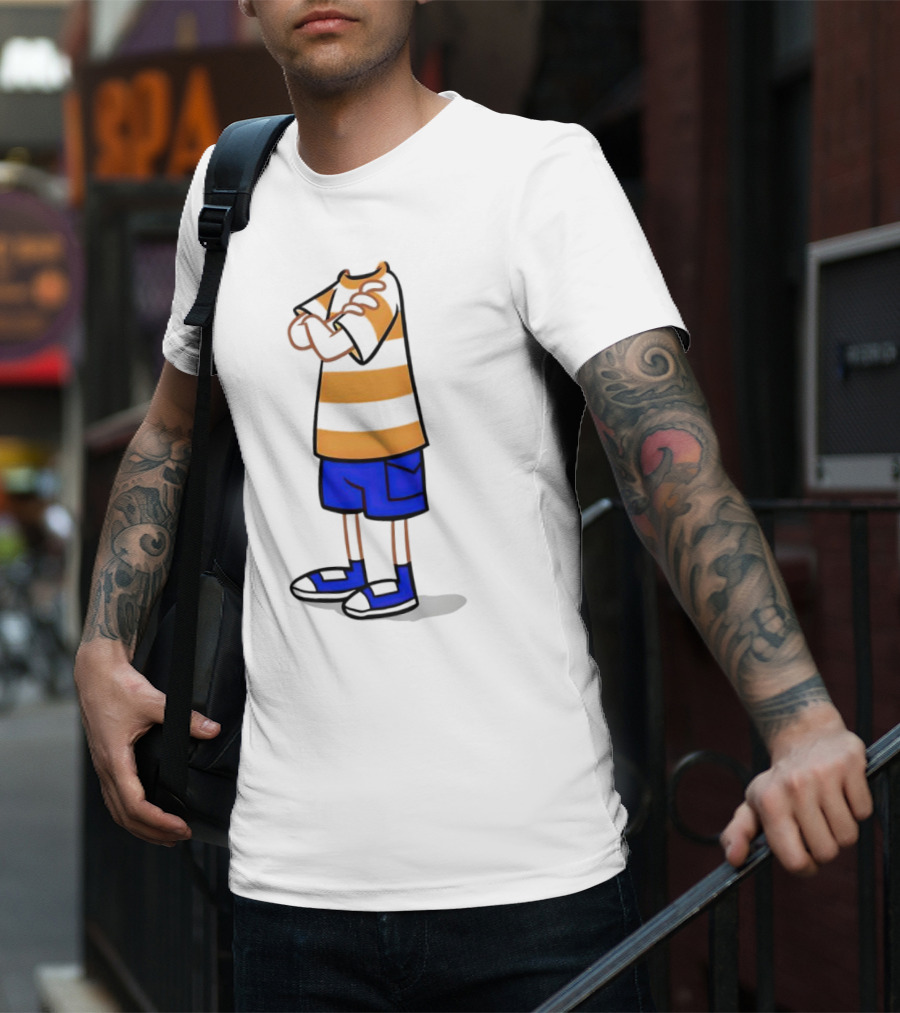 Phineas Ferb Cartoon Style Stun Body Outfit Blue Shorts T-Shirt