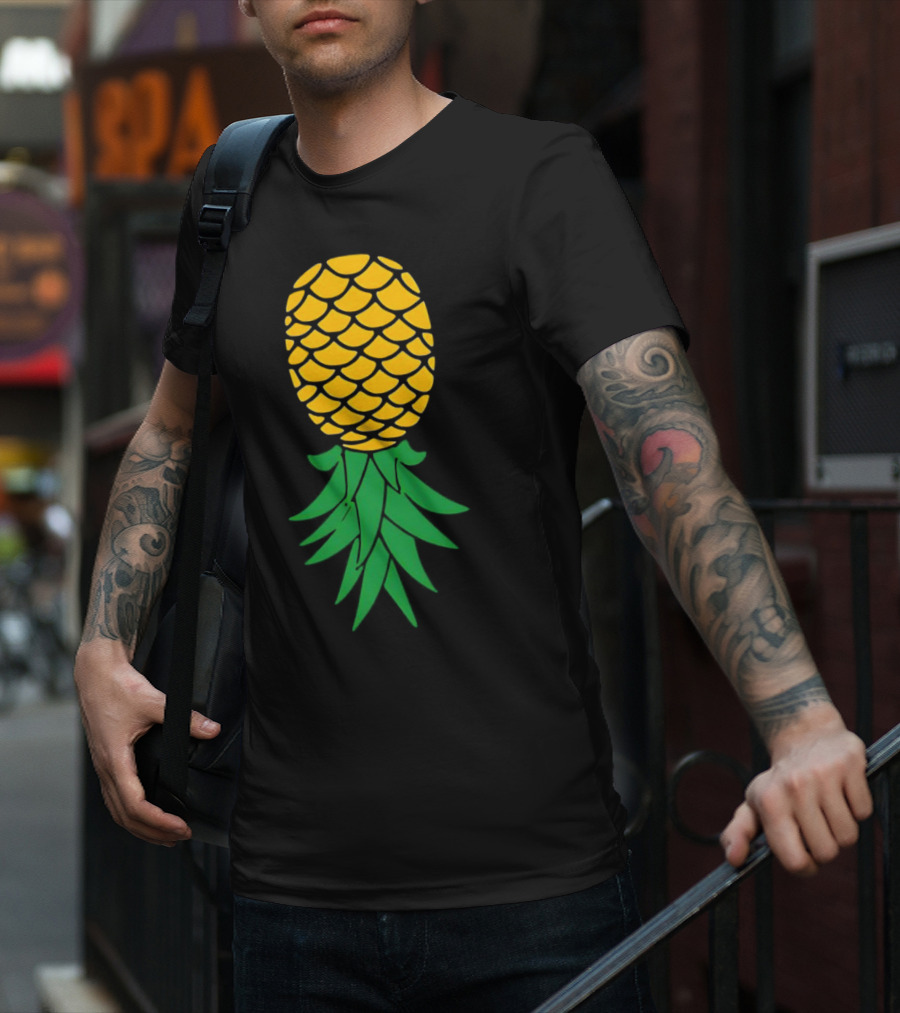 Upside Down Pineapple Yellow Green Scales T-Shirt