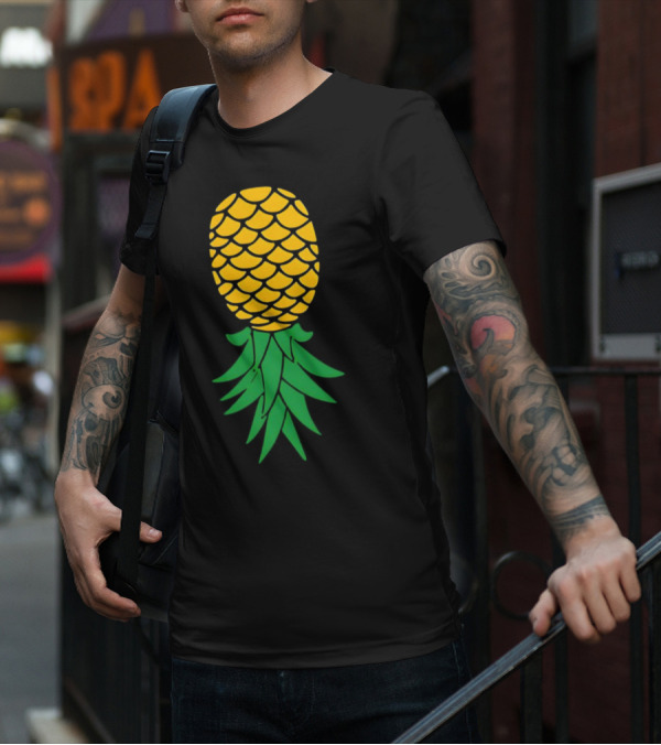 Upside Down Pineapple Yellow Green Scales T-Shirt