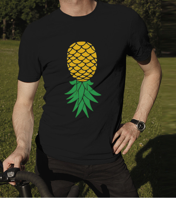 Upside Down Pineapple Yellow Green Scales T-Shirt