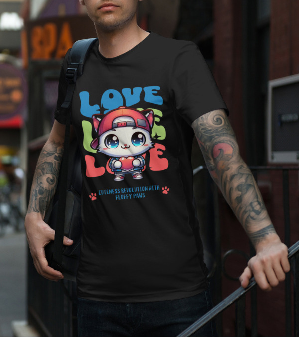 Love Love Love Cuteness Revolution With Fluffy Paws T-Shirt