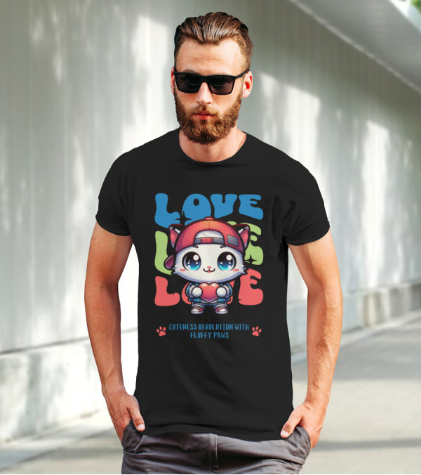 Love Love Love Cuteness Revolution With Fluffy Paws T-Shirt