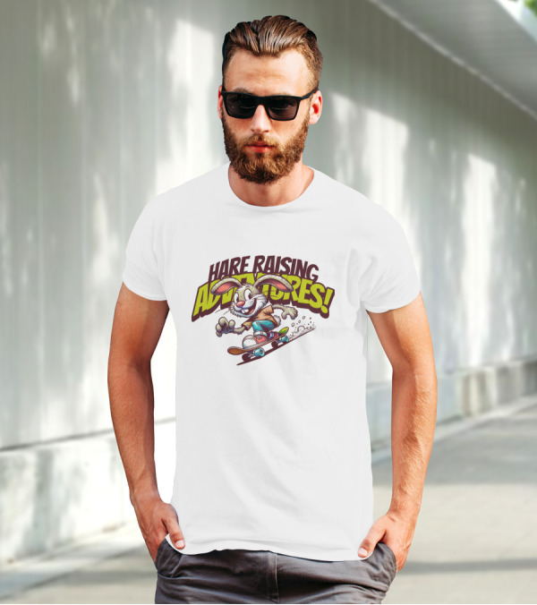 Hare Raising Adventures Skateboarding Rabbit T-Shirt