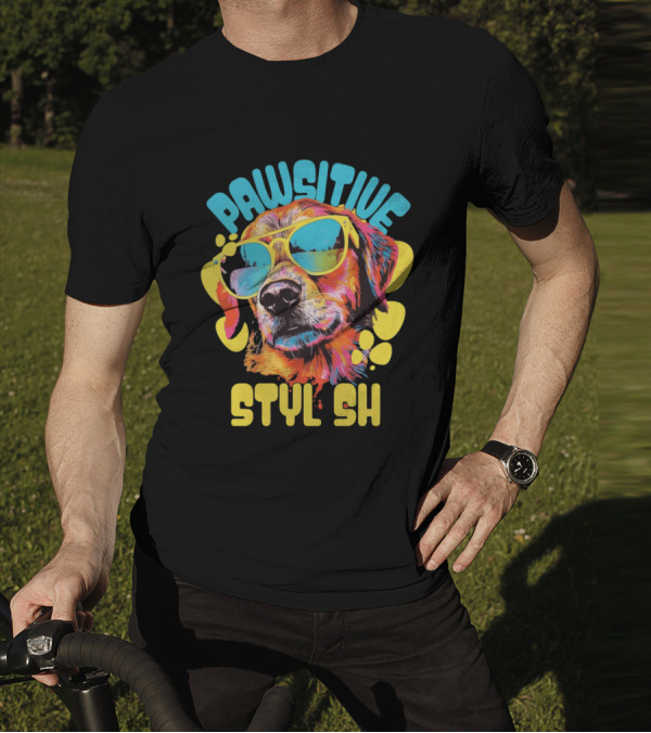 Pawsitive Styl Sh Sunglasses Retro Dog T-Shirt
