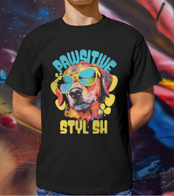 Pawsitive Styl Sh Sunglasses Retro Dog T-Shirt