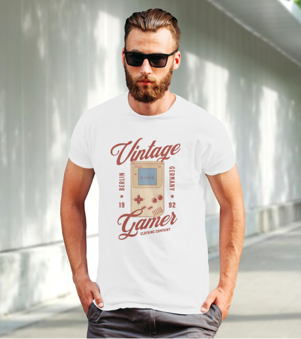 Vintage Gamer Gameboy Berlin Germany 1992 Clothing Company T-Shirt