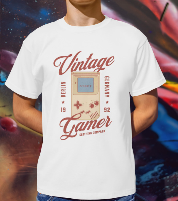 Vintage Gamer Gameboy Berlin Germany 1992 Clothing Company T-Shirt
