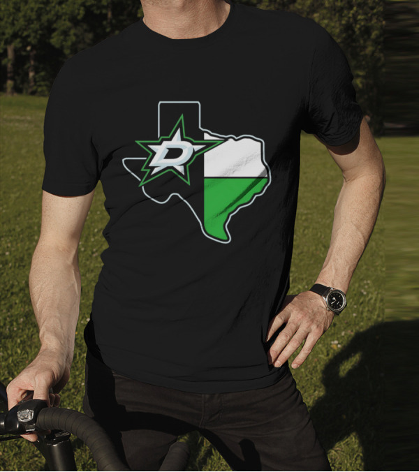 Dallas Stars NHL Texas Outline And Emblem T-Shirt