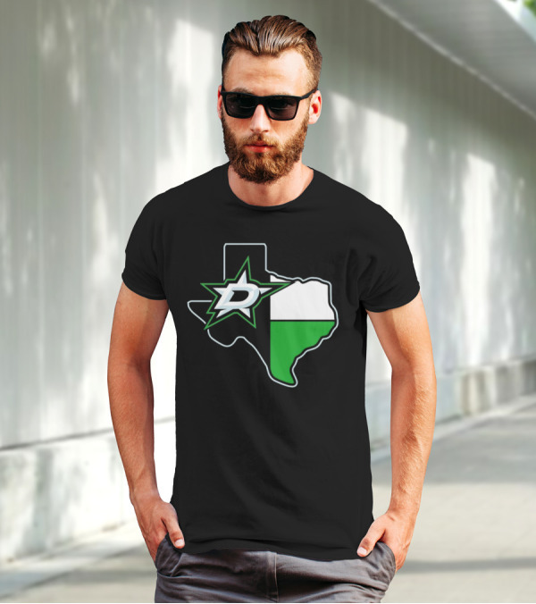 Dallas Stars NHL Texas Outline And Emblem T-Shirt
