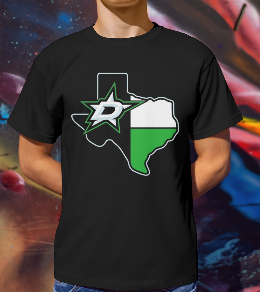 Dallas Stars NHL Texas Outline And Emblem T-Shirt
