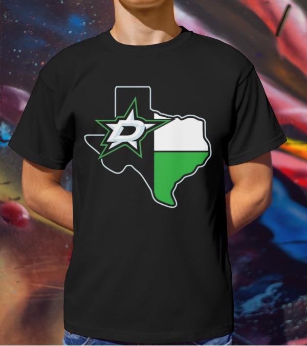 Dallas Stars NHL Texas Outline And Emblem T-Shirt